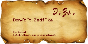 Donát Zsóka névjegykártya